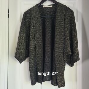 Zara Black and Gold Knit Poncho
